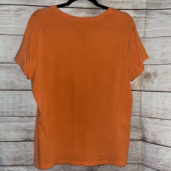🤎3/$10 Nautica Women's Short Sleeve Orange Tee - Picture 2 of 3